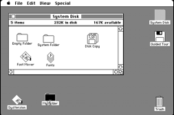 The first Mac design seems a little bit oldy now, but it was unbelievably innovative in 1980s.